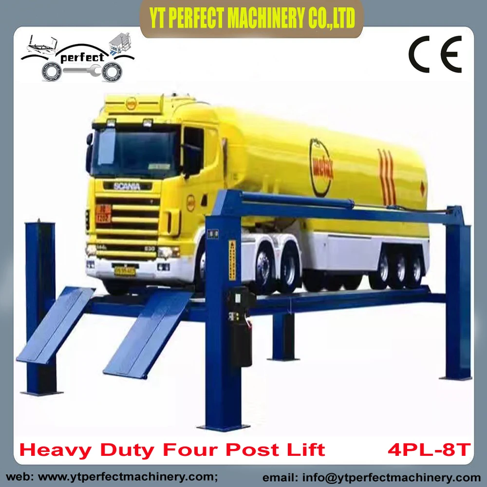 4PL-8T CE four post heavy duty hydraulic truck/ car lift
