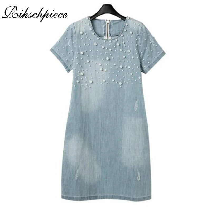 Rihschpiece Summer Plus Size 5XL Denim Dress Women Vintage Short Dresses Party Sexy Clothing Pocket Jeans Dress RZF1211 Rihschpiece Summer Plus Size 5XL Denim Dress Women Vintage Short Dresses Party Sexy Clothing Pocket Jeans Dress RZF1211