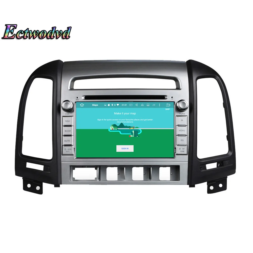 Perfect Ectwodvd Octa Core 4G RAM 64G ROM Android 9.0 Car Multimedia DVD Player GPS HeadUnit for Hyundai SANTA FE 2012 2013- 13