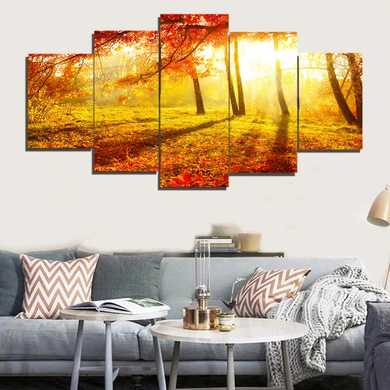 Mountains maple Painted Modern Abstract Gold Oil Painting ...