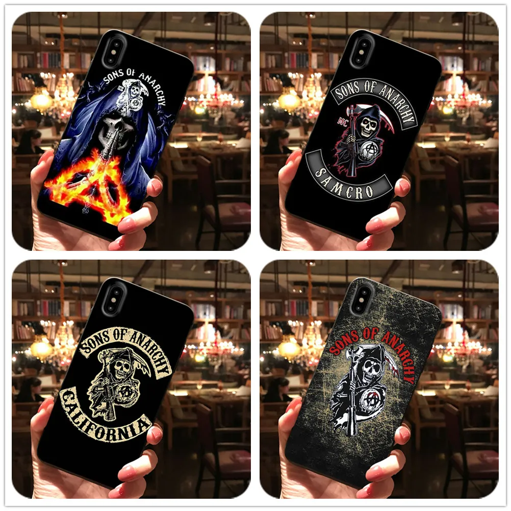 US TV Sons of Anarchy для Samsung s9 s10plus s10 Edge Мягкий силиконовый чехол iPhone 5S 6s 7 8plus X XR XS MAX |