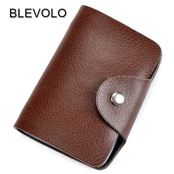 

BLEVOLO Business Card Package Men Credit Card Wallet Case Soft Leather ID Holders Cover 26 Cards Slots Women Hasp Photo Holder