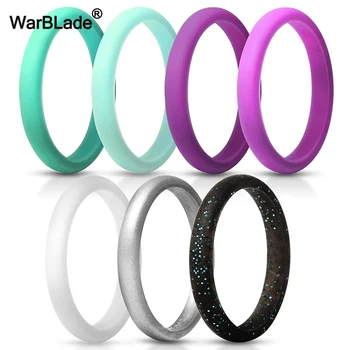 

2018 New 2.7mm Hypoallergenic Crossfit Flexible Sports Silicone Finger Ring Food Grade FDA Silicone Ring For Women Wedding Rings