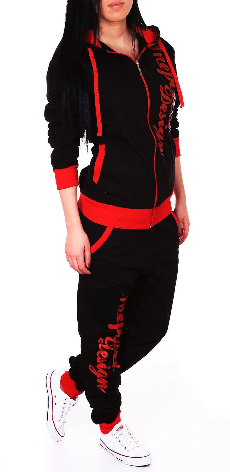 ZOGAA спортивные костюмы для женщин, повседневные Модные женские комплекты из двух предметов,, 7 цветов, полиэстер, женский спортивный костюм для бега размера плюс 4XL - Цвет: Красный