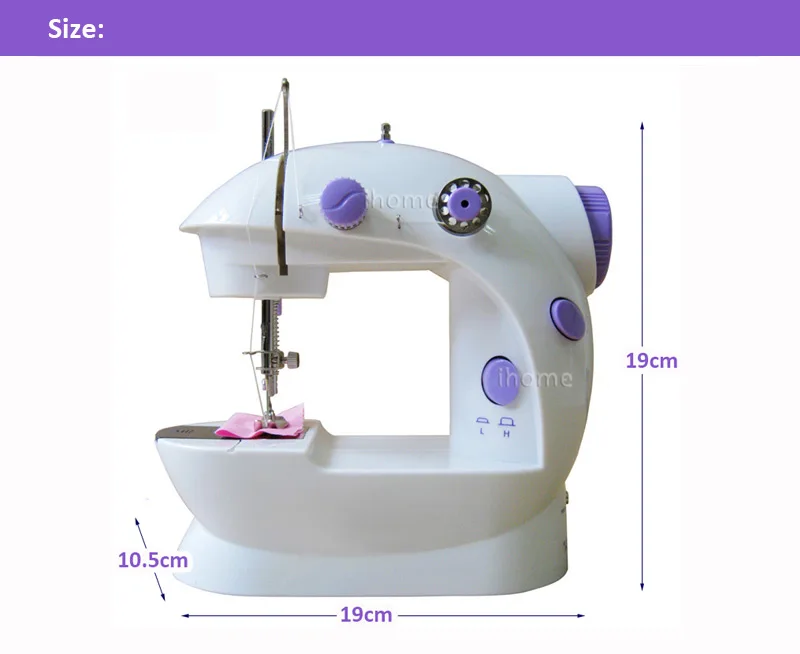Светодиодный мини-швейный станок, Электрический домашний, сделай сам, домашний, домашний, для детей, швейная машина, домашняя часть, двойная скорость