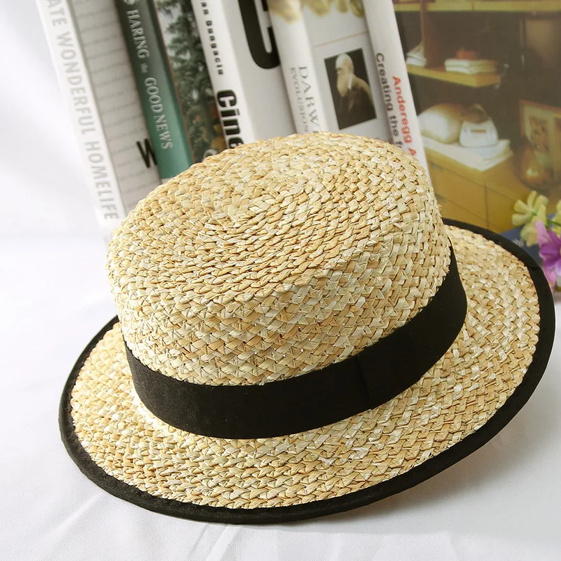 GEMVIE جديد شقة الأعلى سترو قبعة للنساء قبعات صيفية المنسوجة صغيرة حافة قبعة الشمس أسود الفرقة الشارع أزياء السيدات عطلة الشاطئ كاب GEMVIE جديد شقة الأعلى سترو قبعة للنساء قبعات صيفية المنسوجة صغيرة حافة قبعة الشمس أسود الفرقة الشارع أزياء السيدات عطلة الشاطئ كاب