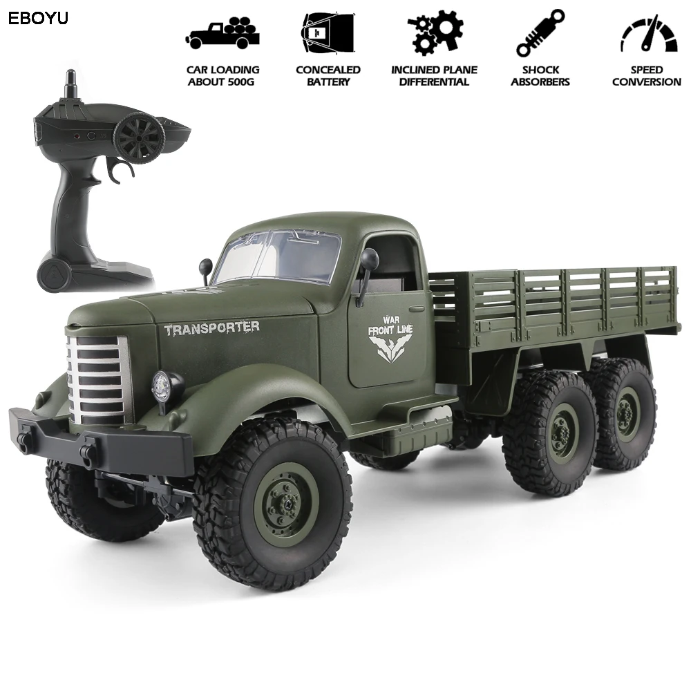 

JJRC Q60 RC Car 1/16 RC Truck 2.4G 6WD RC Off-road Crawler Military Truck Army Car Children Gift Kids Toy for Boys RTR