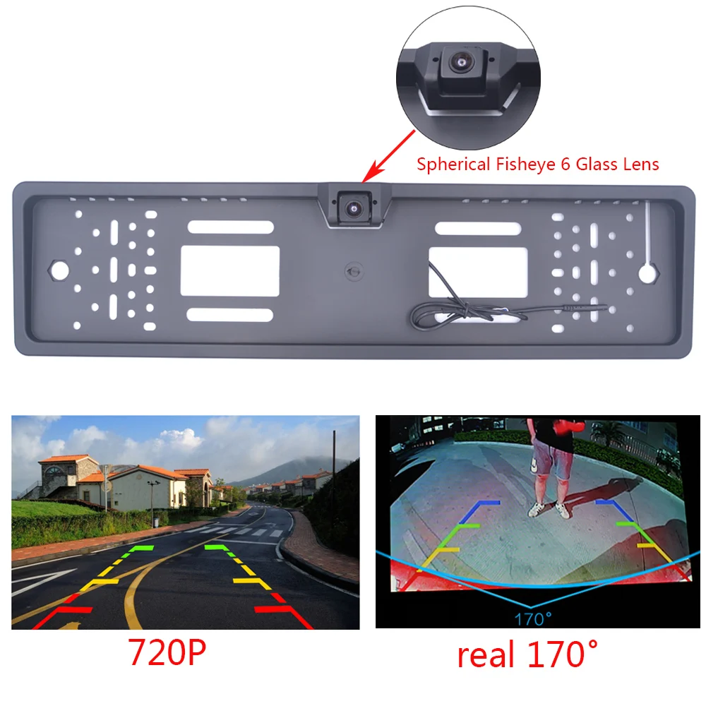 Европейская Автомобильная рамка для номерного знака, камера заднего вида HD 720 P, камера ночного видения, водонепроницаемая камера, автомобильная парковочная камера заднего вида, вспомогательная камера s