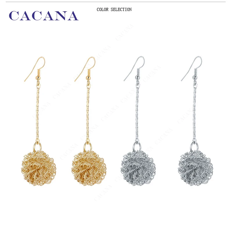 CACANA Earrings Dangle Long Earrings For Women With A Lovely Ball Bijouterie Hot Sale No.A447