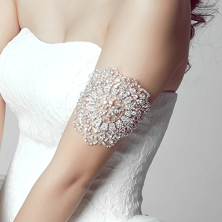 Модный прозрачный кристалл цветок свадебный браслет на руку ювелирные изделия