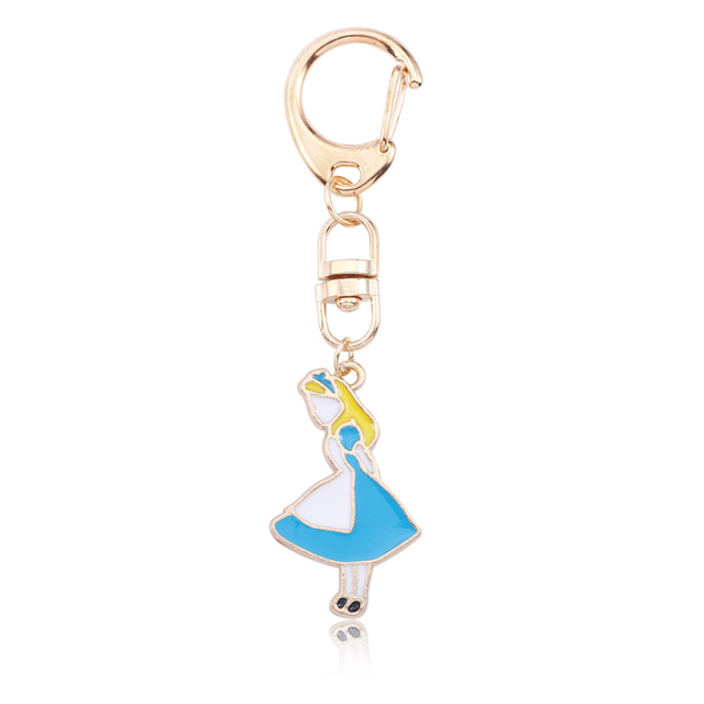 Alice Girl Rabbit Key Chains Potted Plants Succulent Plant Cactus Keychain Cartoon Enamel Animal Jewelry Women Chaveiro