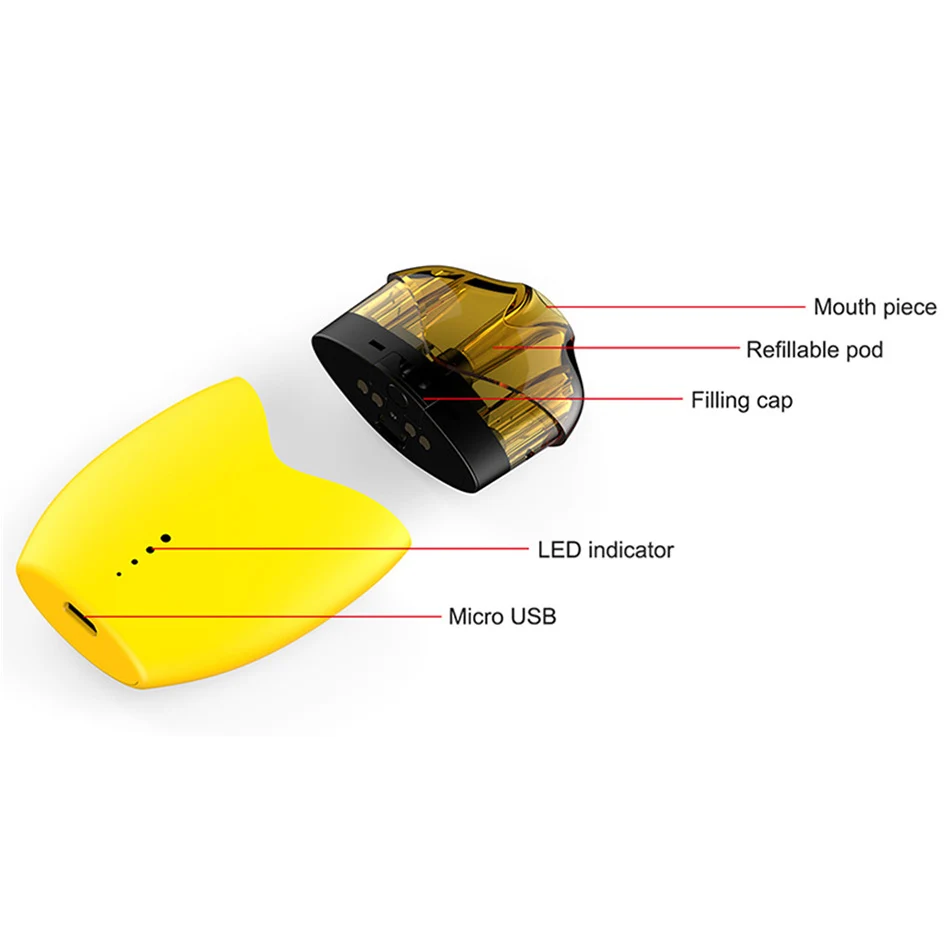 Оригинальная электронная сигарета ALD AMAZE LEMON Vape kit 510 мАч 3 0 мл бак встроенный