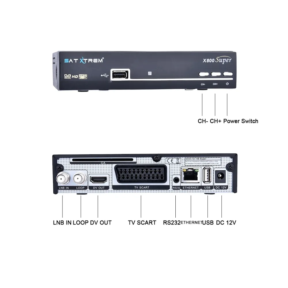 Спутниковый ресивер Satxtrem Цифровое телевидение DVB S2 спутниковый декодер DVB-S2 коробка Wifi HD ТВ тюнер DVBS2 1 год Европа 8 нажатий