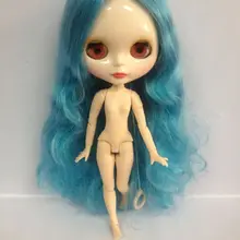 Голубые волосы цельная кукла без одежды кукла фабрика кукла подходит для DIY игрушка для девочек маленькая грудь