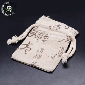 

Rectangle Hemp Cloth Pouches, AntiqueWhite, 13x10cm