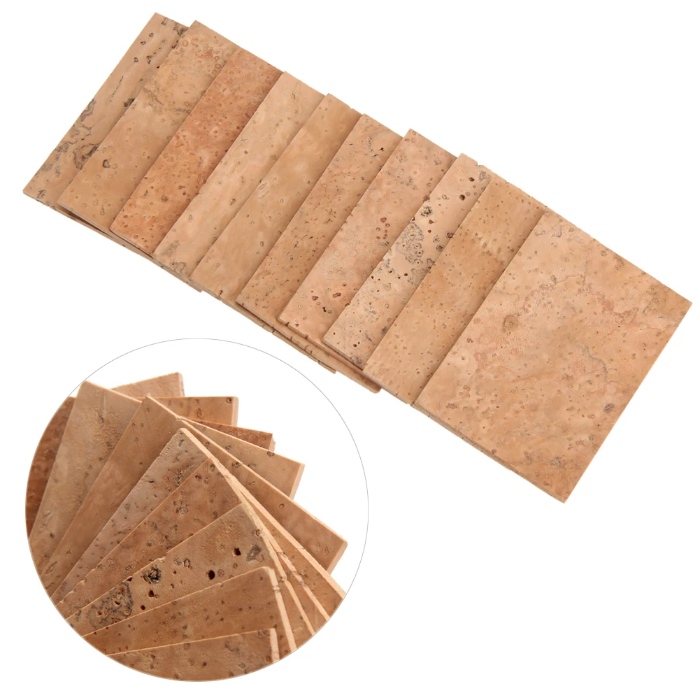 Generic 10pcs Natural Sax Neck Cork Sheet Suitable For Soprano /Tenor