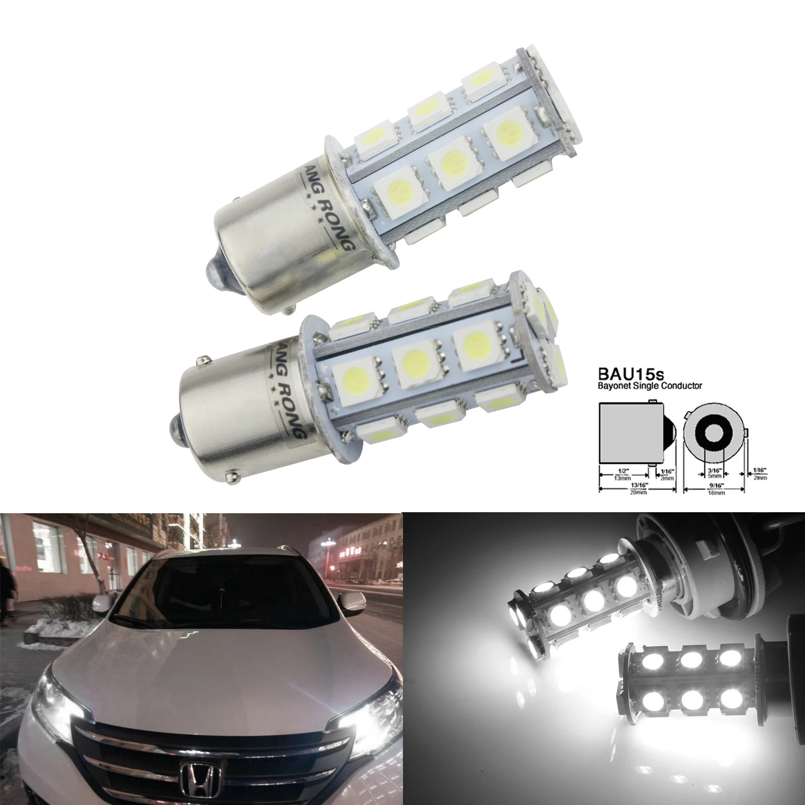 ANGRONG 10X 581 PY21W BAU15s 18 SMD СВЕТОДИОДНЫЙ ная лампа DRL задний резервный бокосветильник