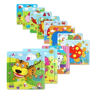 Animal Tiger Goose Butterfly Beetles Ladybug Frog Bee Giraffe Fish Dinosaur Snail Crocodile Panda Cow Puzzle Wooden Toy | Игрушки и