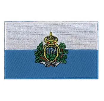 

Embroidered San Marino Flag Patch Made of Twil with Heat Cut Edge and Iron On Backing Customized and MOQ50pcs free shipping