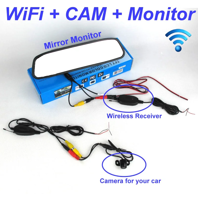 Liislee 3 in1 Special Camera Wireless Receiver Mirror Monitor Parking System For Hyundai Grand Avega Solaris Fluidic Verna Sedan (4)