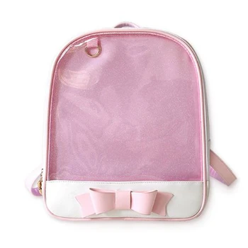 

Hot 2020 Kawaii Transparent Heart Window Lolita Student School Bags Candy Color Lovely Ita Bag Sweet Cute Girls Backpack Gift
