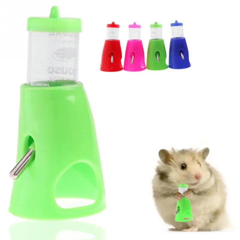 

2 in 1 Hamster Water Bottle Holder 80ML Dispenser With Base Hut Small Pet Nest Hamster Water Bottle Holder Dispenser With Base