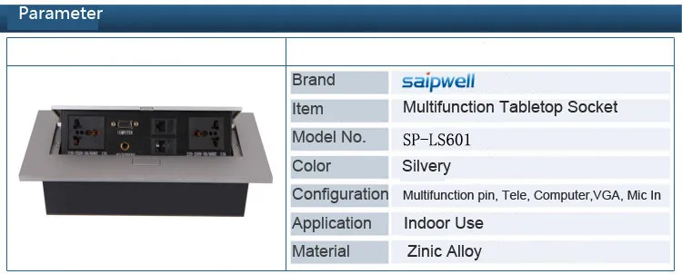 Многофункциональный настольный гнездо для подключения компьютера, телефон, микрофон в и т. д. 220~ 250V 50/60Hz(SP-LS601