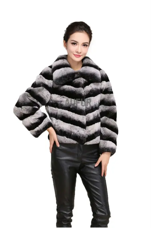 2017 Для женщин реального кролика рекс Меховая куртка Короткое пальто полным ходом