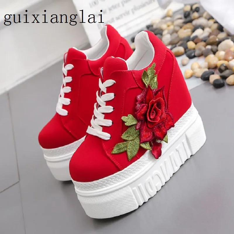 

Muffin sticky sneakers women's super high-heeled shoes wedges 2019 new thick-soled casual increase in women's shoes
