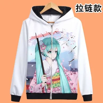 

New VOCALOID Hatsune Miku hoodie Anime zipper Hooded Jacket Coat