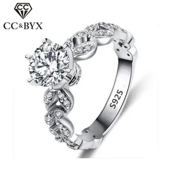 Elegant 1.5 Carat Zirconia White Gold Fashion Ring - 8