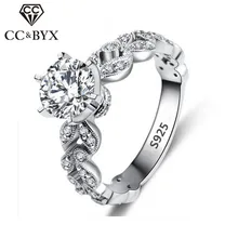 1 5 Carat Zirconia Wedding Engagement Rings For Women White Gold Color Fashion Jewelry Female Ring