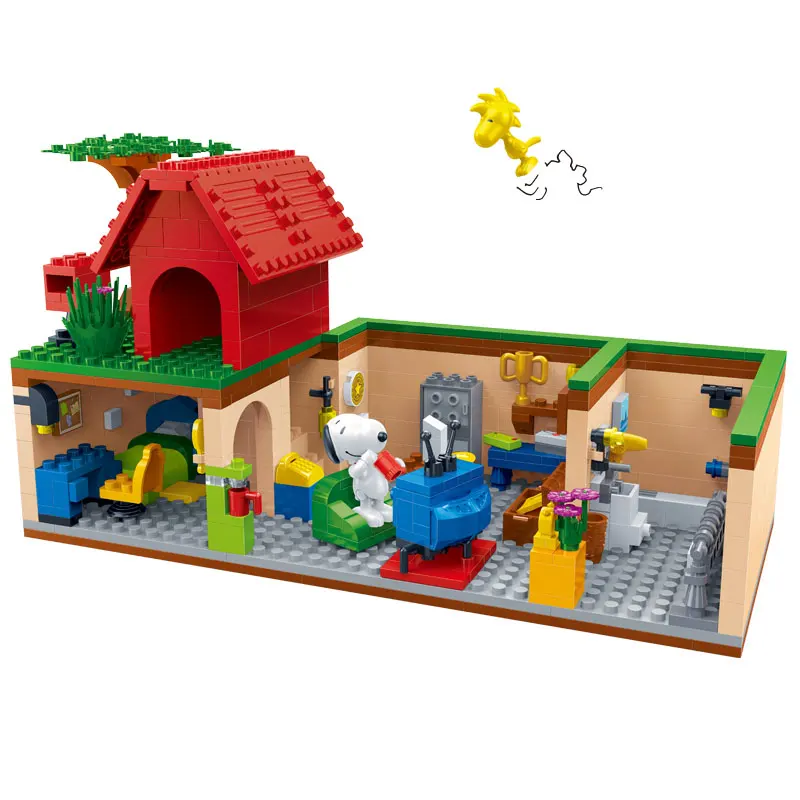 BanBao 7503 Горячая IP Снупи Арахис дома с подземными космическими моделями для детей детские развивающие пластиковые строительные блоки игрушки