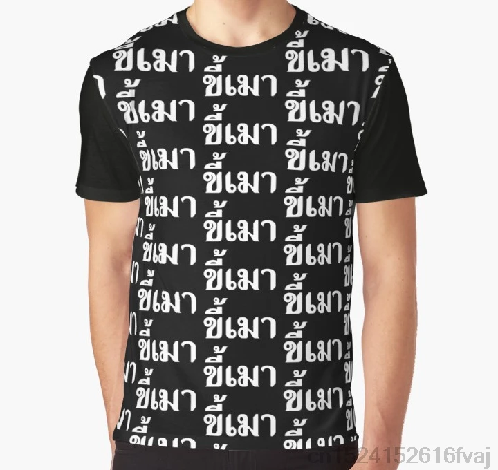 

All Over Print Women T Shirt Men Funny tshirt Khee Mao ~ Beer Addict in Thai Language Script Graphic T-Shirt