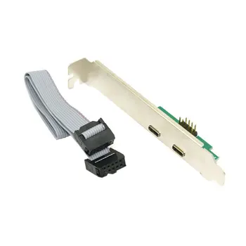 

Dual Port USB 3.1 Type C USB-C Female to USB 2.0 Motherboard 9pin Header Cable with PCI Bracket Pancel