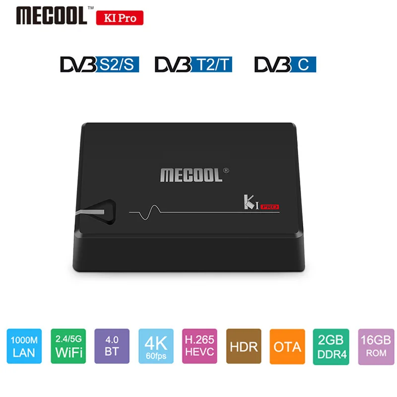 ТВ приставка MECOOL KI PRO Android 7 1 четырехъядерный процессор Amlogic S905D 64 бит DVB T2 S2 C 1000 м BT4.1