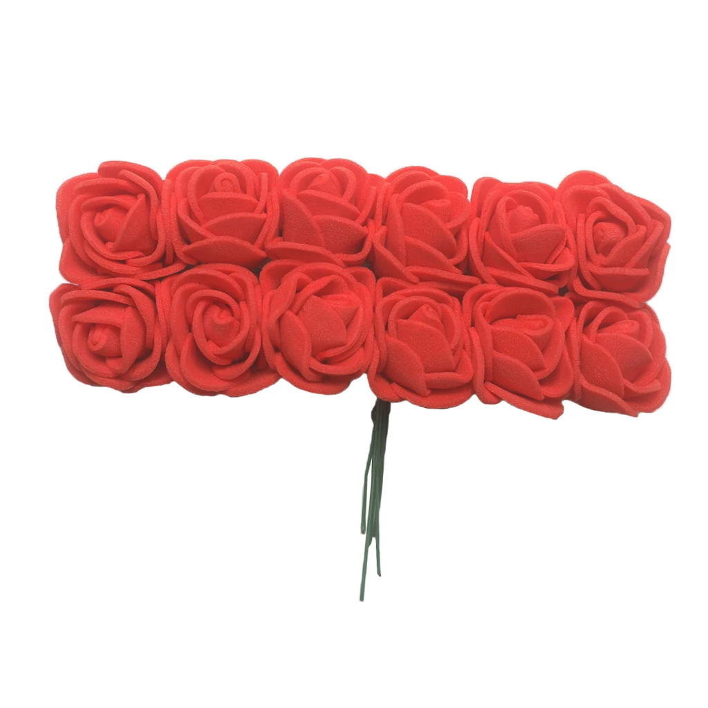 144pcs Artificial Miniature Roses Foam Rose Flower Wedding Bouquet DIY Craft Decor Party Favor Home Ornament Photo Props