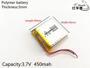 

3.7V 450mAh 503030 Lithium Polymer LiPo Rechargeable Battery ion cells For Mp3 Mp4 Mp5 DIY PAD DVD E-book bluetooth headset