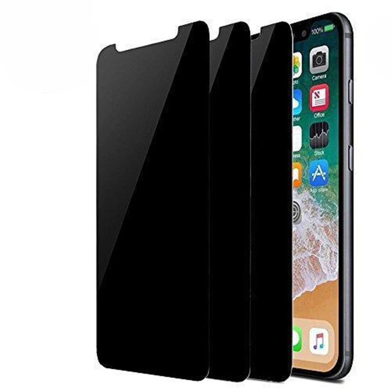 2.5D Защитная черная пленка для экрана для Apple iPhone X XS Max 7 8 PLus 11 Pro Max 11Pro 7Plus 8Plus антишпионская пленка из закаленного стекла