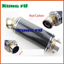 real carbon black color mini 48mm exhaust pipe motorcycle exhuast gy6 motorbike akrapovic muffler silencer accessories