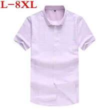 Плюс размер 9XL Мужская рубашка в клетку с короткими рукавами 8XL 7XL большая и высокая рубашка с коротким рукавом молодой большой человек XL 5XL специальное удобрение