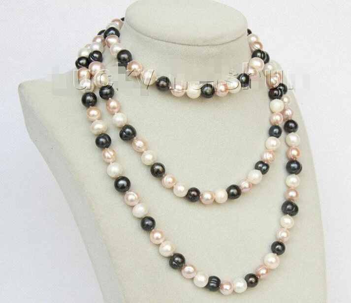 

FREE shipping>>>>length 47" 11mm baroque near round white pearls necklace j9872A90E17 new