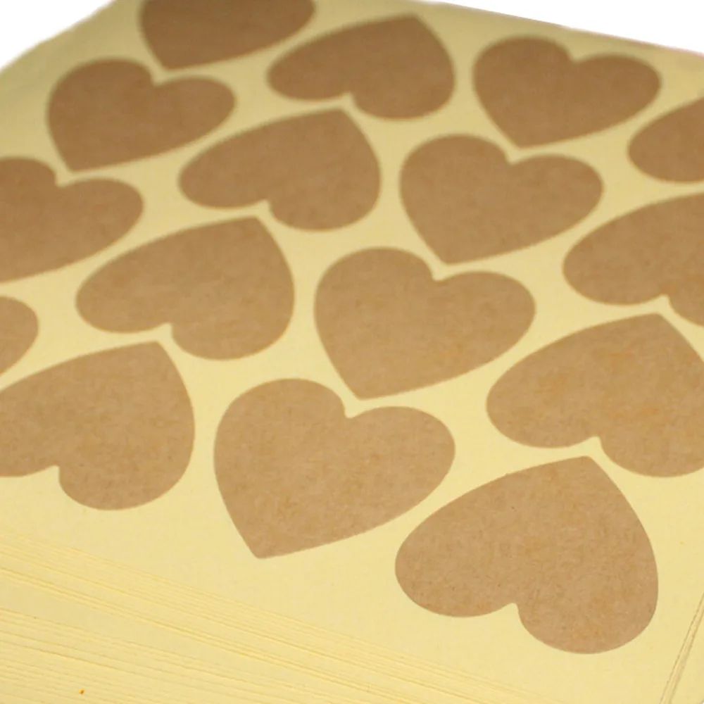 120 шт/10 листов пустая крафт-наклейка сердце для изделий ручной работы DIY Подарочная точечная наклейка для вечерние Подарочный пакет конфеты коробка Декор