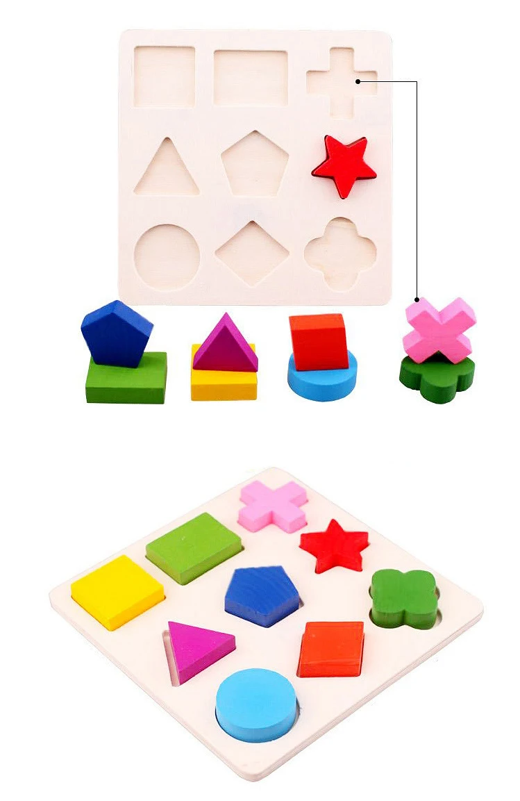 Горячие детские ранние образовательные Монтессори Деревянные 3D головоломки игрушки Дети геометрическая форма цвет обучающая игрушка для детей головоломки E-JY015