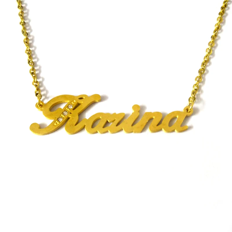 FairLadyHood Name Necklace Gold Color 