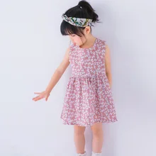 

Summer Girl Princess Dress Baby Kids Clothes Print O-neck Sleeveless Cute Dresses