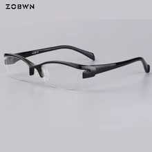 Смешанные Оптовые маленькие Q'TY ультралегкие очки с полуободками oculos Женская Рамка оправы для очков мужские и женские прозрачные линзы