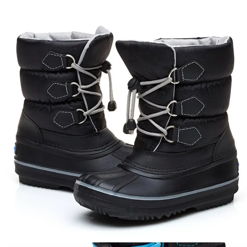 Goede Snowboots voor baby fashion slip on meisjes 30 graden waterdicht bovenste kids winter ruimte leer dragen warm platte schoenen