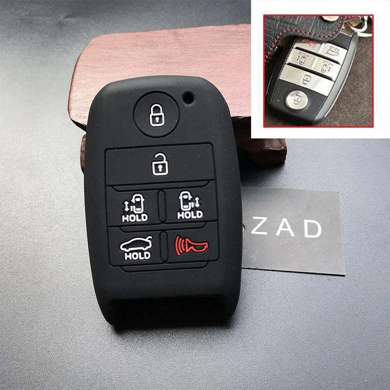 ZAD 6 кнопочный силиконовый резиновый автомобильный брелок для ключей чехол KIA grand