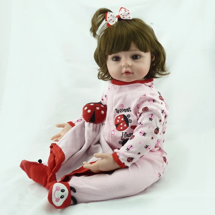 

46cm Silicone Vinyl Reborn Baby Girl Realistic Alive Newborn Babies Doll White Skin Ethnic bebe Toddler For kids Xmas Gifts